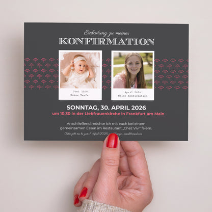 Einladungskarte Konfirmation Landschaft Bestätigung der Taufe foto N° 2