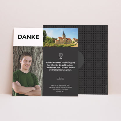 Dankeskarte Konfirmation Quadrat Sakrament, danke foto N° 1