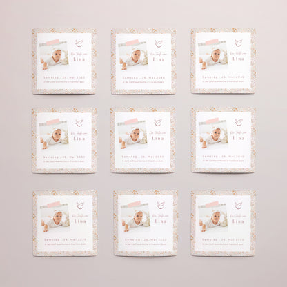 Taufeinladung Satz von 9, magnetisch. Liberty Rose foto N° 3