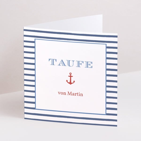 Dankeskarte Taufe Doppelflügiges Quadrat Moussaillon II foto
