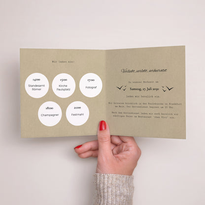 Hochzeitseinladung Doppelflügiges Quadrat Sonnenpass foto N° 2