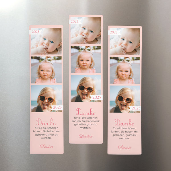 Fotoabzug Foto's Set aus 3, magnetisch Danke, Kindermädchen! foto