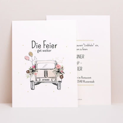 Einladungskarte Hochzeit Porträt 2CV Citroen foto N° 1