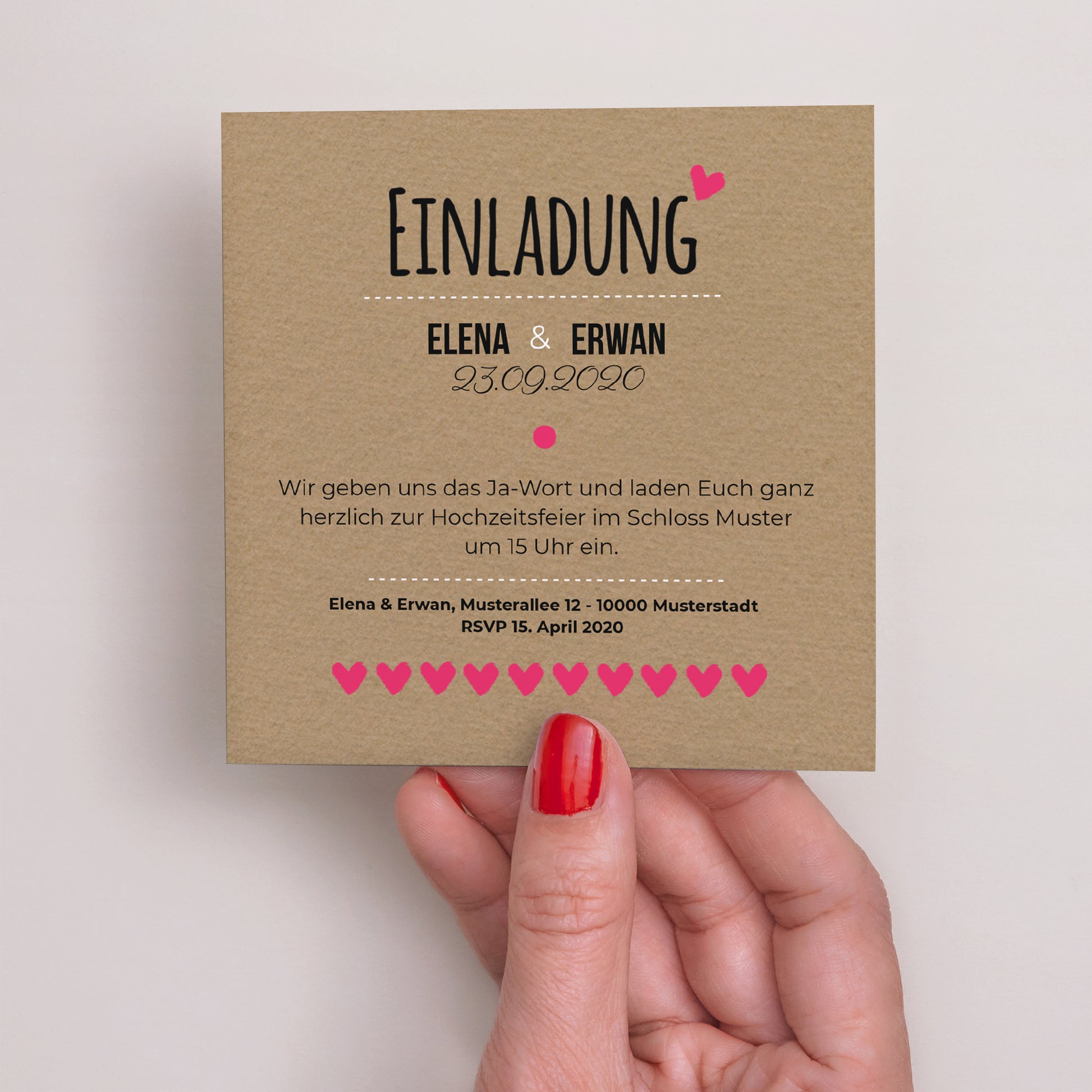 Beilegekarte Hochzeit Quadrat Love story foto N° 2