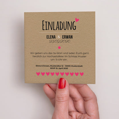 Beilegekarte Hochzeit Quadrat Love story foto N° 2