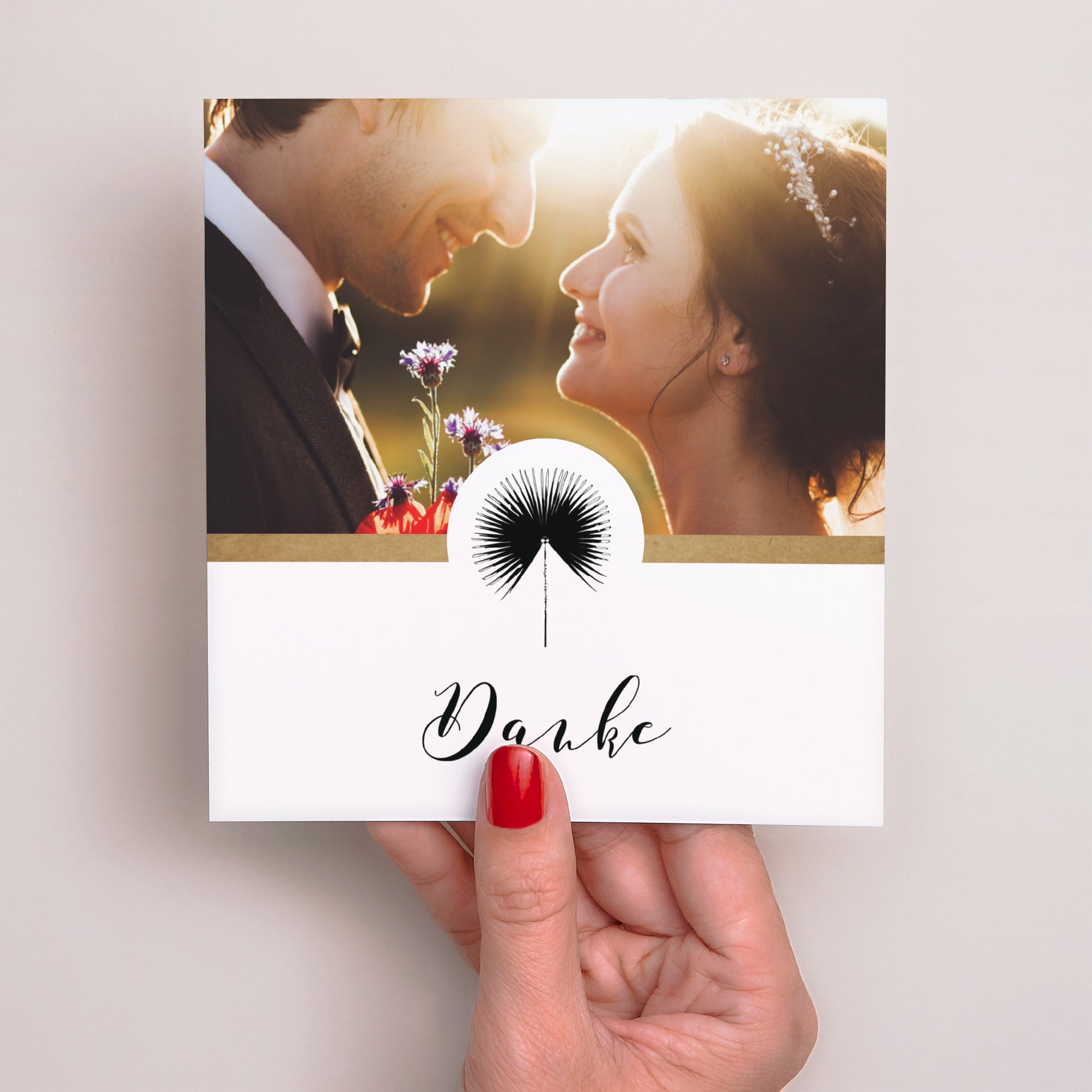 Dankeskarte Hochzeit Quadrat Love is Life foto N° 2