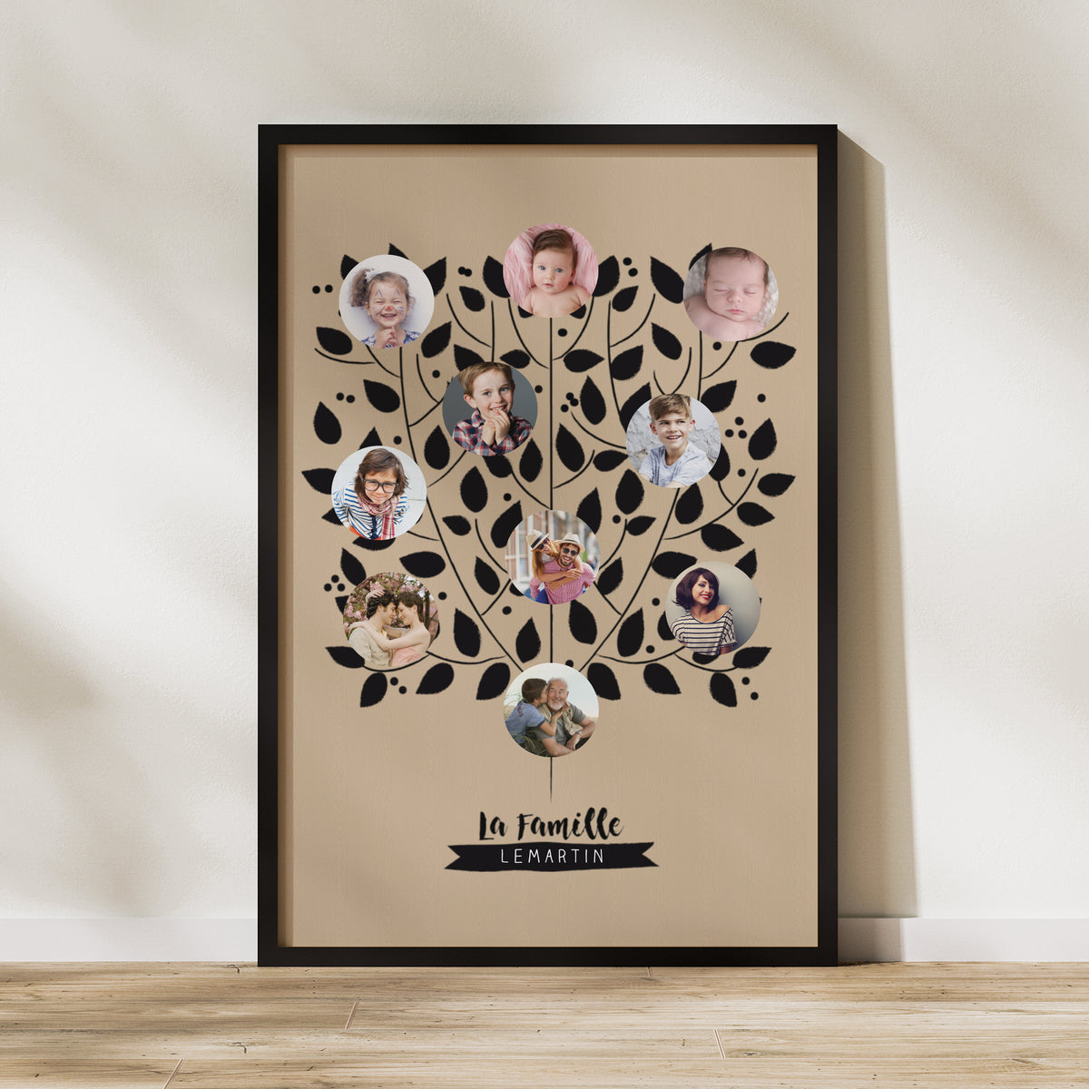 Poster Weihnachten Porträt 60 x 90 cm Familienstammbaum foto N° 1