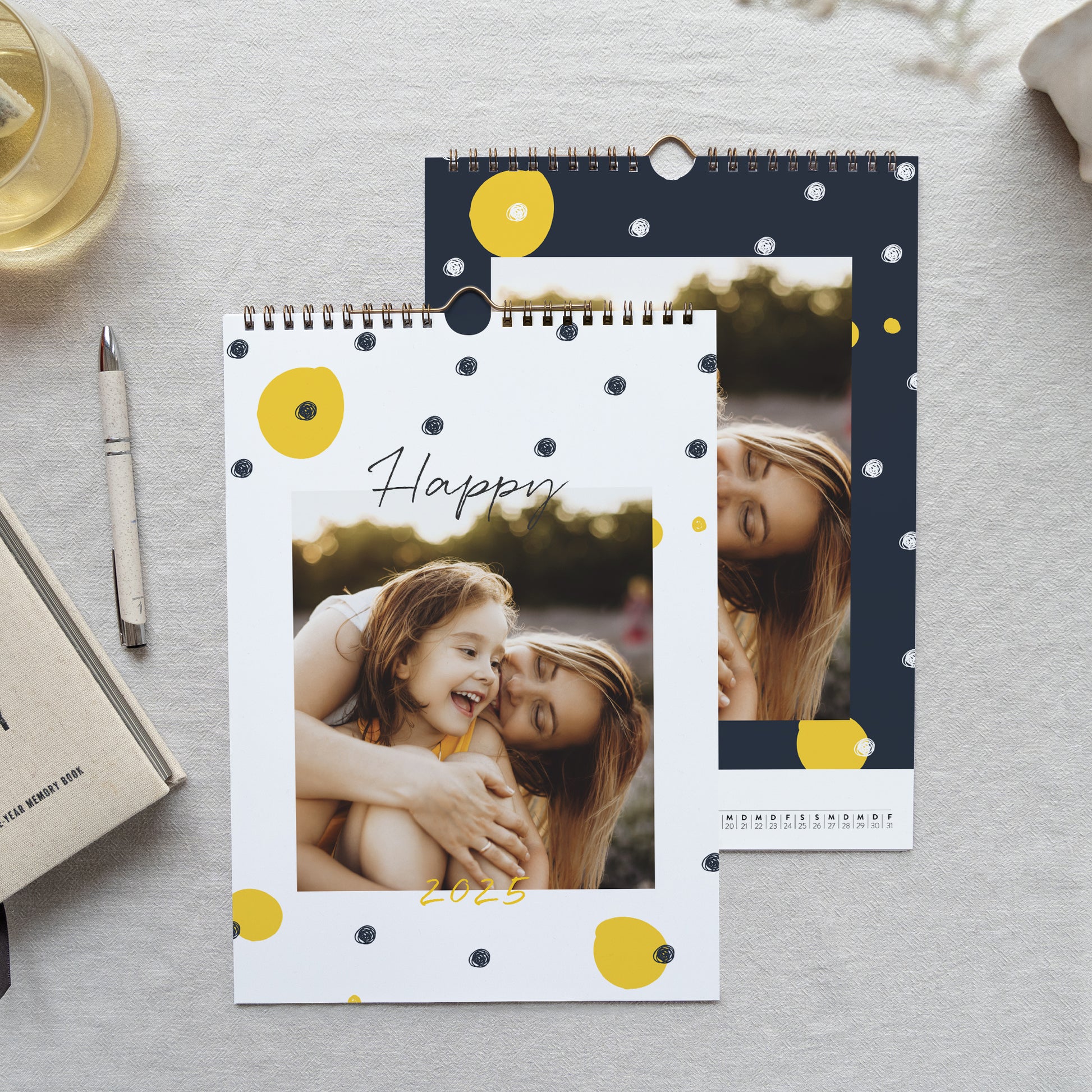 Kalender Weihnachten Wandbild A4 Gelb und Schwarz foto N° 1