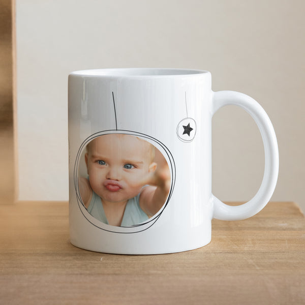 Tasse Objekte Weiß Weihnachtskugeln & Sterne foto