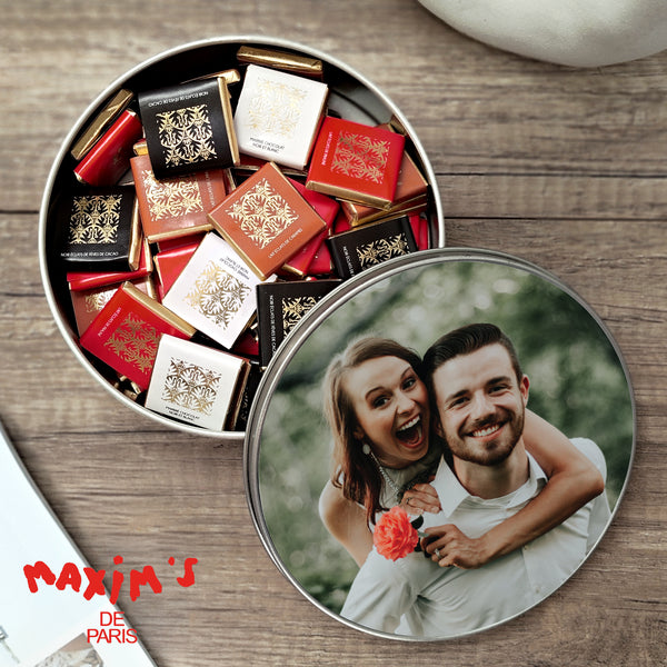 Metalldose Objekte runde, mit Schokolade gefüllt Valentinstag II foto