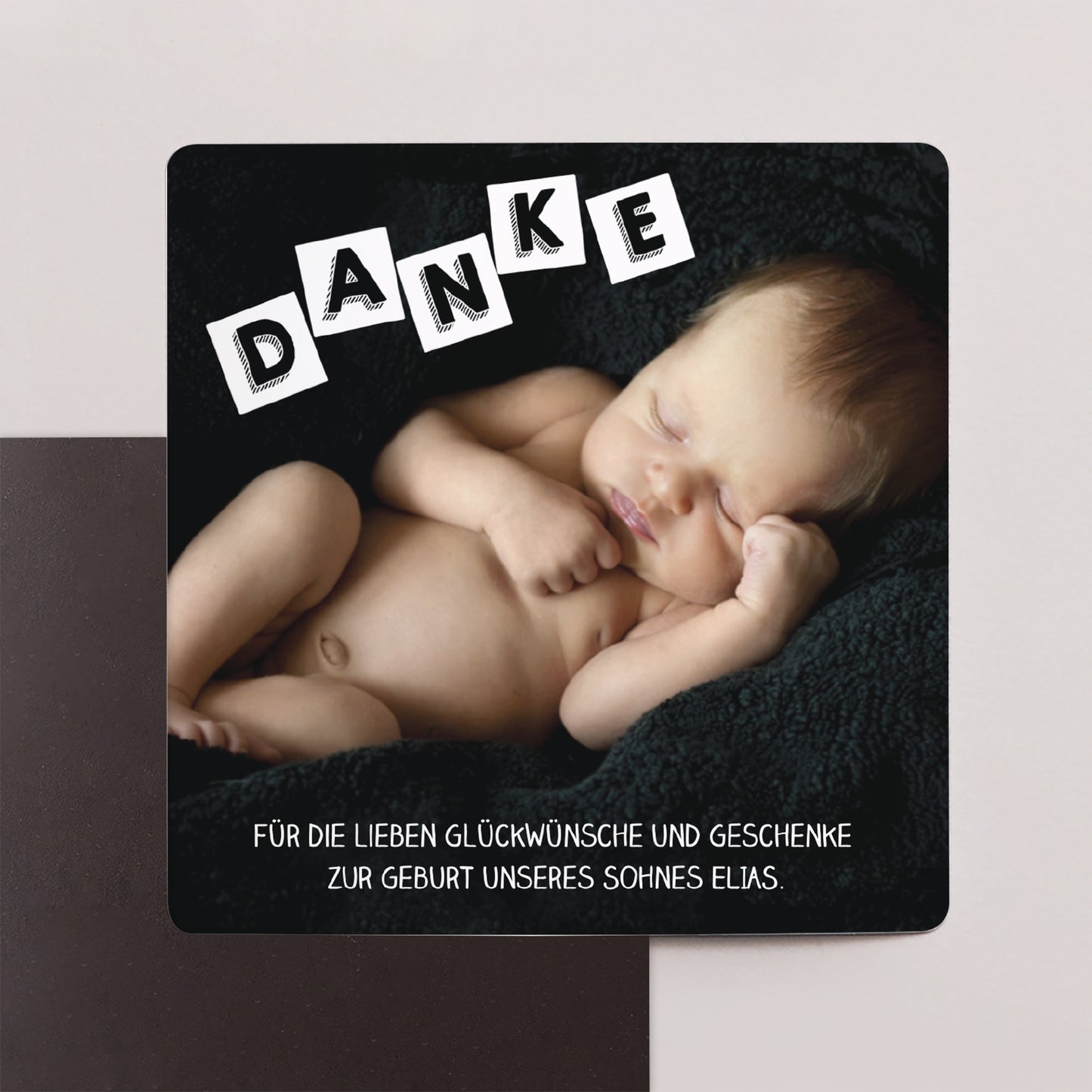 Dankeskarte Geburt Satz von 9, magnetisch. Baby Alphabet foto N° 1