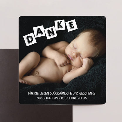 Dankeskarte Geburt Satz von 9, magnetisch. Baby Alphabet foto N° 1
