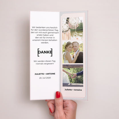 Dankeskarte Hochzeit Fotoautomaten Lesezeichen Kubistischer Stil foto N° 2