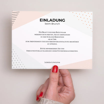 Beilegekarte Hochzeit Landschaft Kubistischer Stil foto N° 3