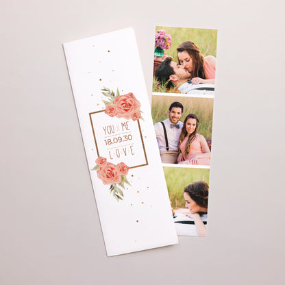 Hochzeitseinladung Fotoautomaten Lesezeichen Rose Chic & Holz foto N° 1