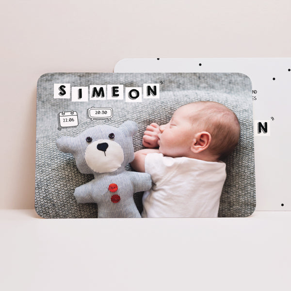 Geburtskarten Landschaft, abgerundete Ränder Briefe von Baby foto