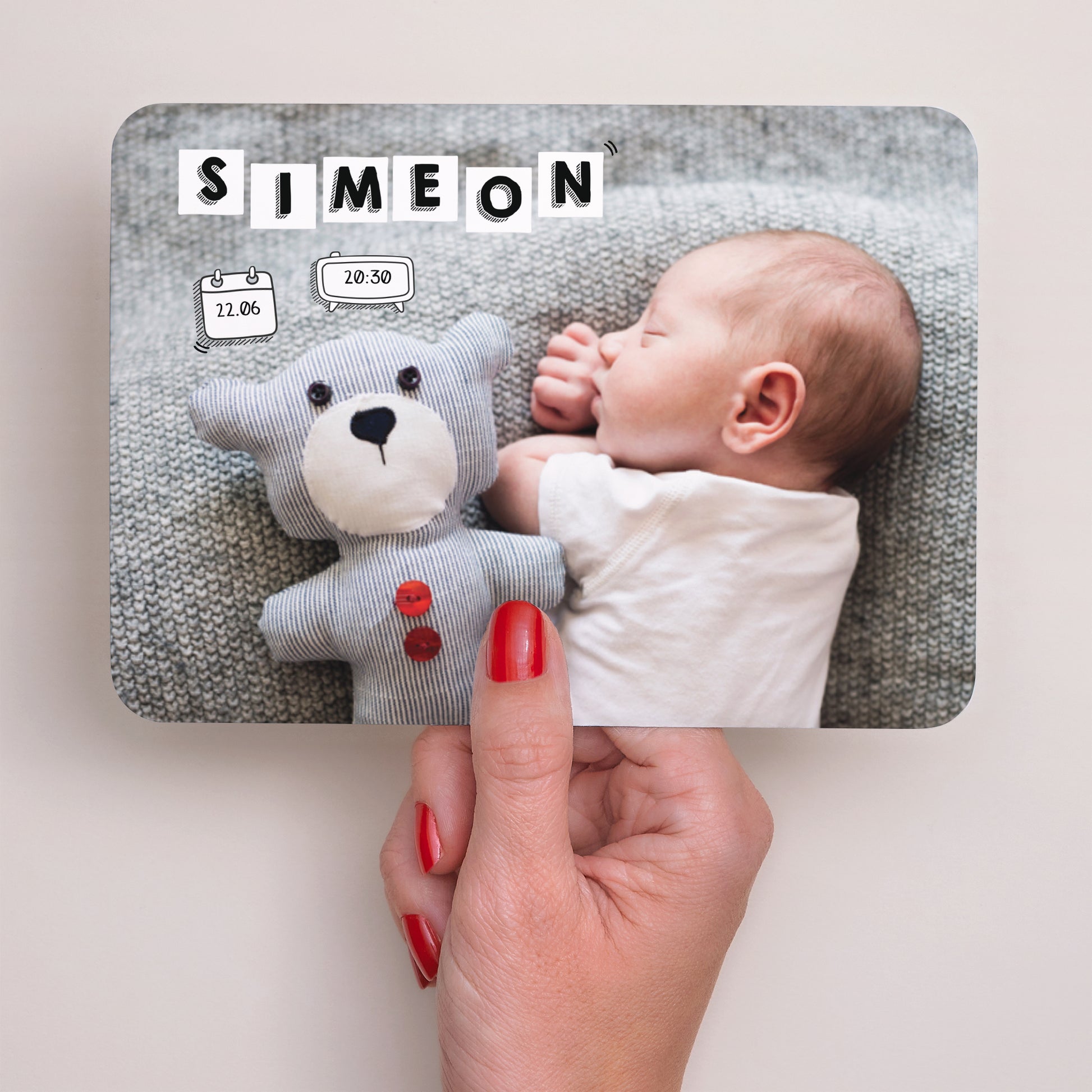 Geburtskarten Landschaft, abgerundete Ränder Briefe von Baby foto N° 2