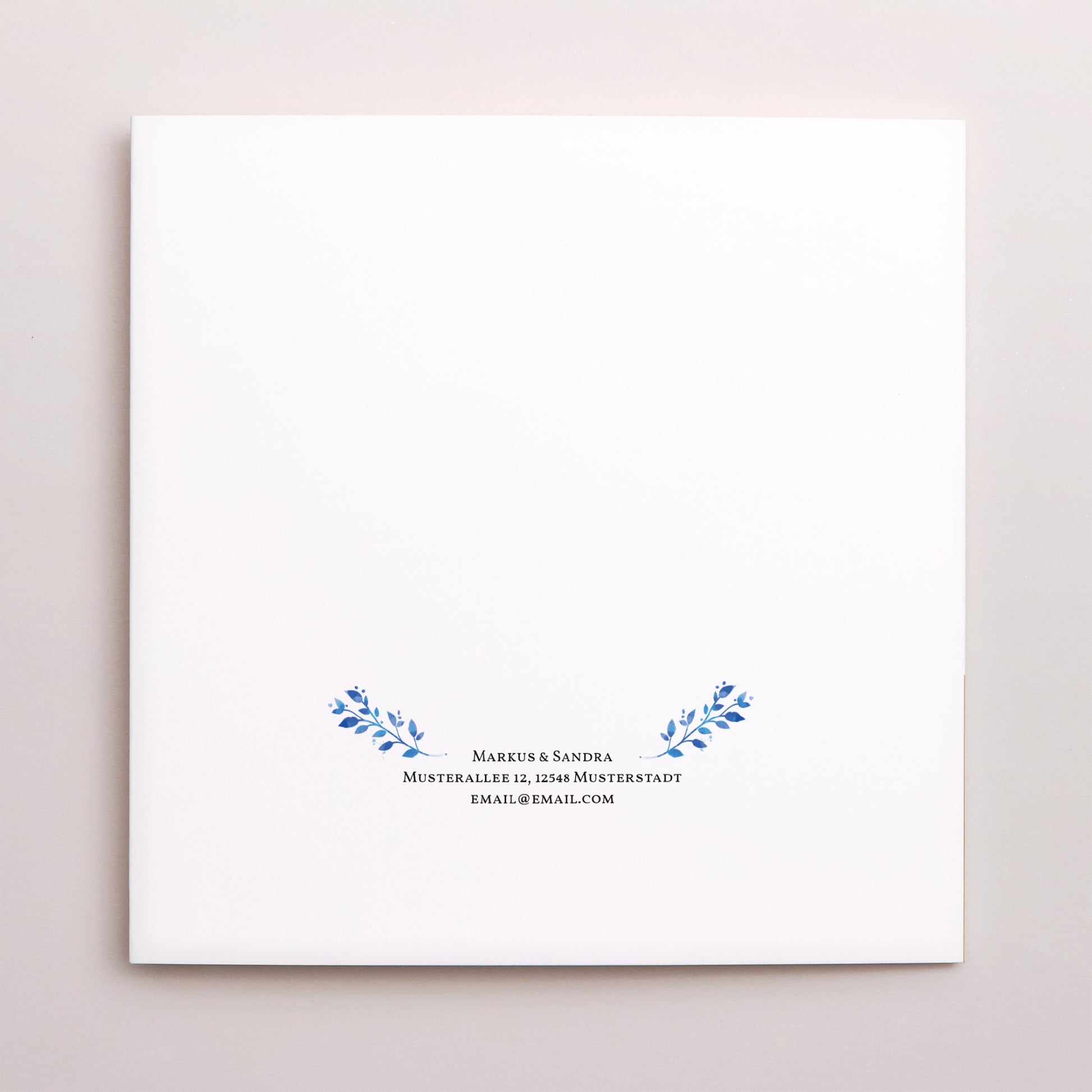 Hochzeitseinladung Doppelflügiges Quadrat Sommerblau foto N° 3