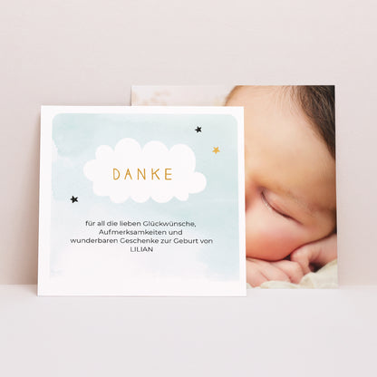 Dankeskarte Geburt Quadrat Kleiner Panda foto N° 1