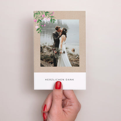 Dankeskarte Hochzeit PortraitPorträt Natur in Feierlaune foto N° 2