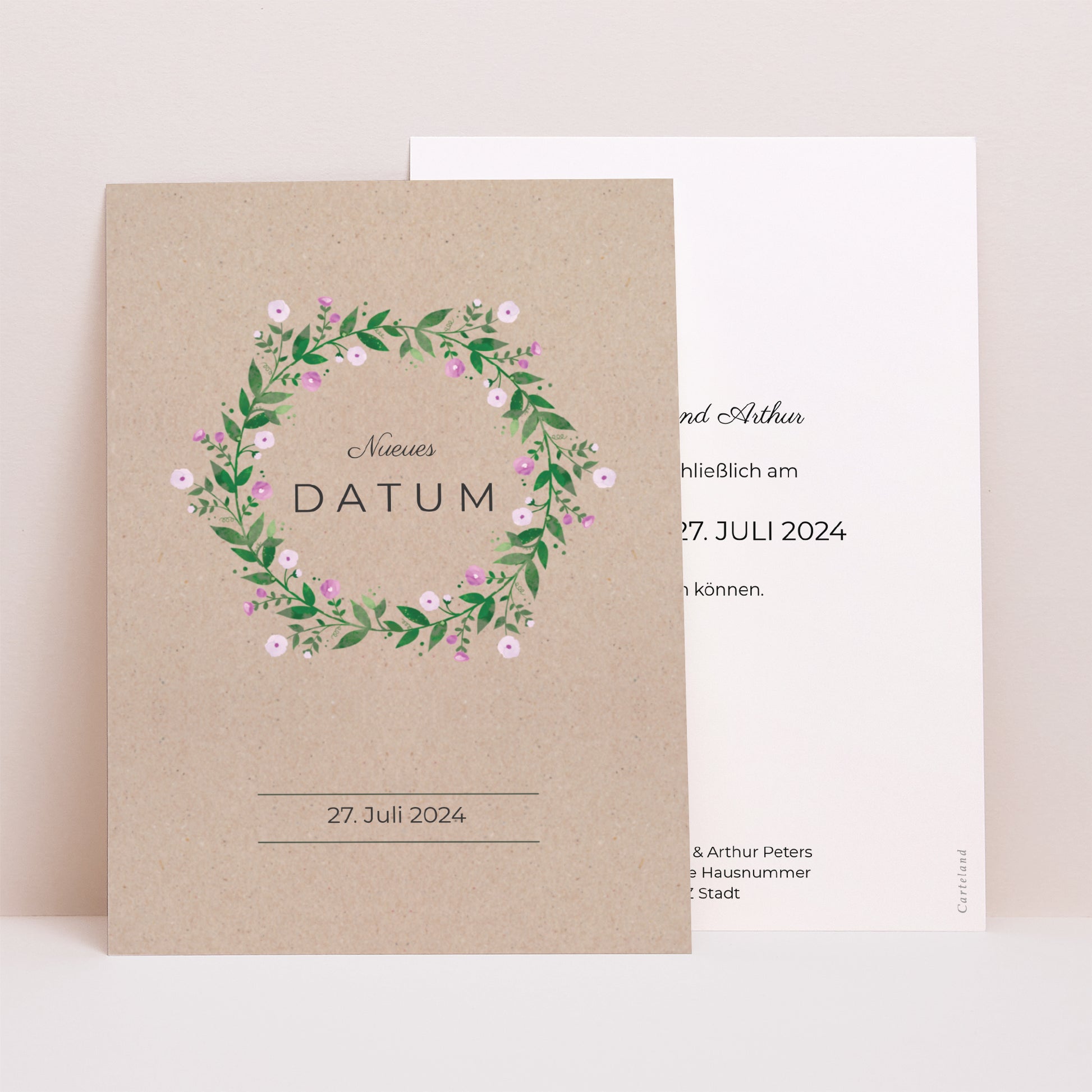Beilegekarte Hochzeit Porträt Natur in Feierlaune foto N° 1