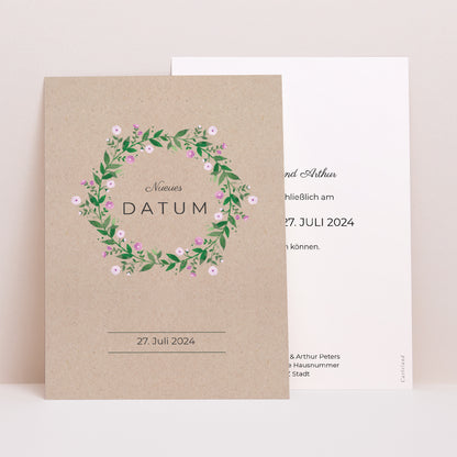 Beilegekarte Hochzeit Porträt Natur in Feierlaune foto N° 1