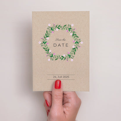 Save the date Karte Hochzeit Porträt Natur in Feierlaune foto N° 2