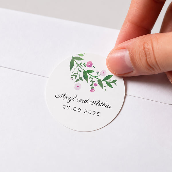 Sticker Hochzeit Rund Natur in Feierlaune foto