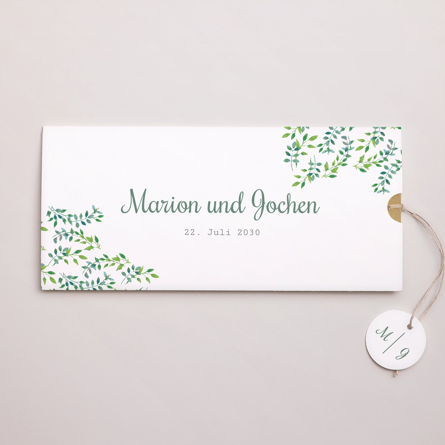 Hochzeitseinladung Mappe 2 Karten, Etikett Natur & Kraft foto N° 1
