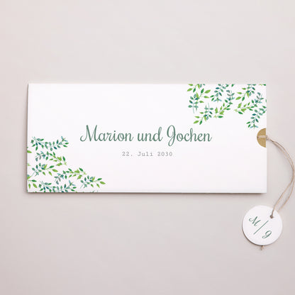 Hochzeitseinladung Mappe 2 Karten, Etikett Natur & Kraft foto N° 1
