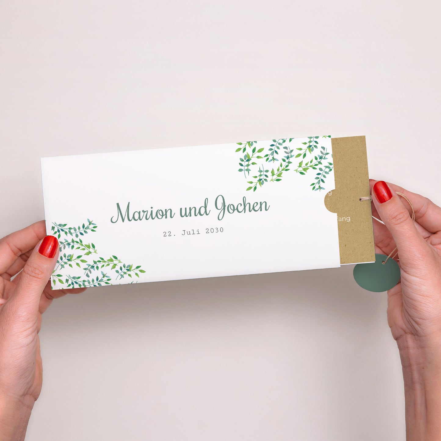 Hochzeitseinladung Mappe 2 Karten, Etikett Natur & Kraft foto N° 2