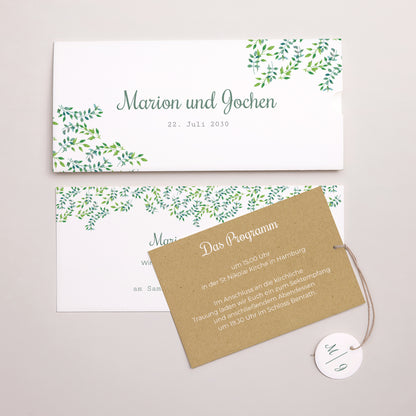 Hochzeitseinladung Mappe 2 Karten, Etikett Natur & Kraft foto N° 3