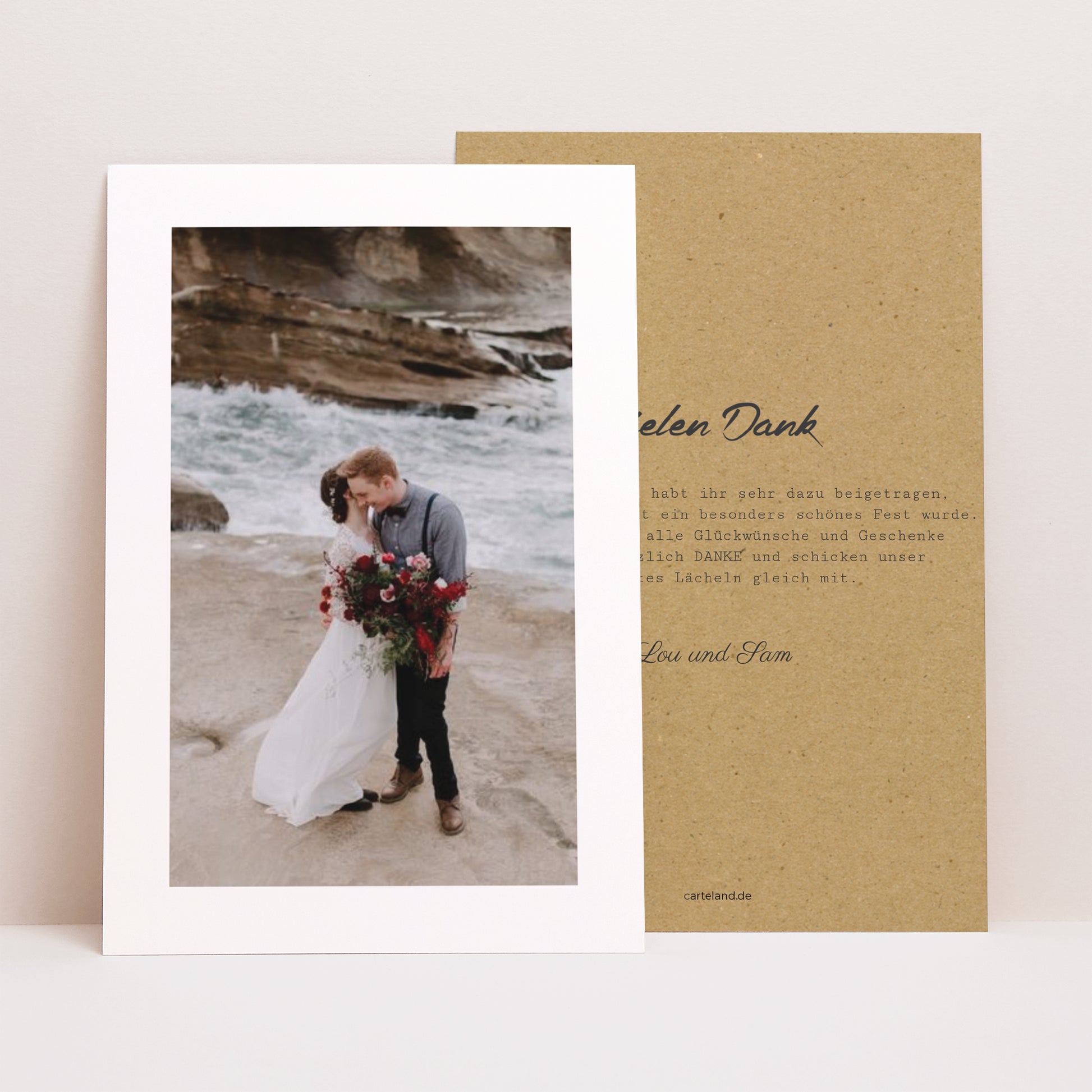 Dankeskarte Hochzeit PortraitPorträt Traits & Kraft foto N° 1
