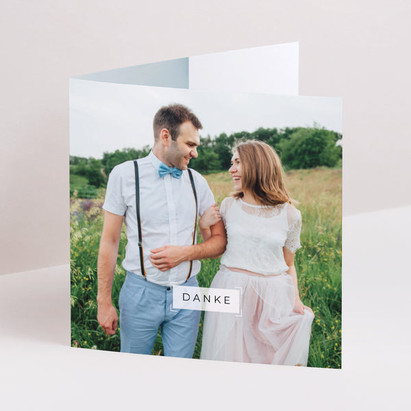 Dankeskarte Hochzeit Doppelflügiges Quadrat So nett foto