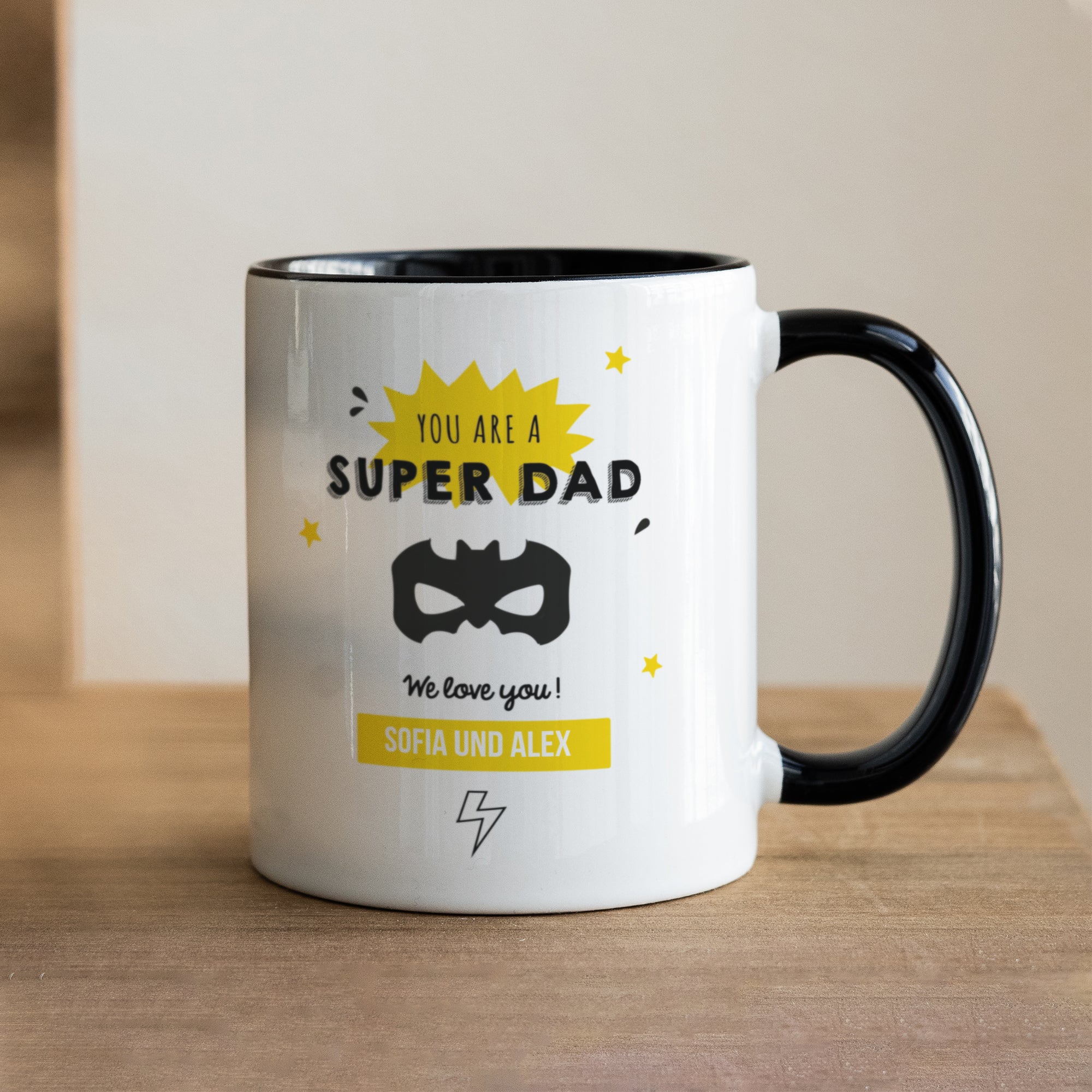 Tasse Objekte Schwarz Super Dad foto N° 1