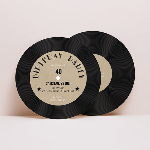 Einladungskarte Geburtstag Rund 45T Vinyl foto