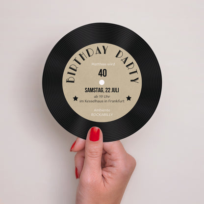 Einladungskarte Geburtstag Rund 45T Vinyl foto N° 2