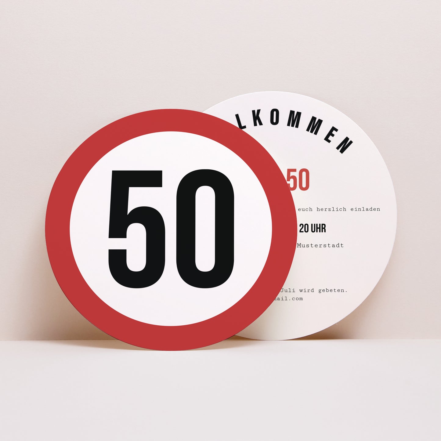 Einladungskarte Geburtstag Rund Zone 50 foto N° 1