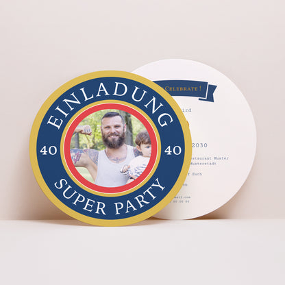 Beilegekarte Geburtstag Erwachsener Rund Deutsches Bier foto N° 1