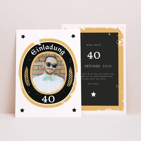 Einladungskarte Geburtstag Craft Beer foto