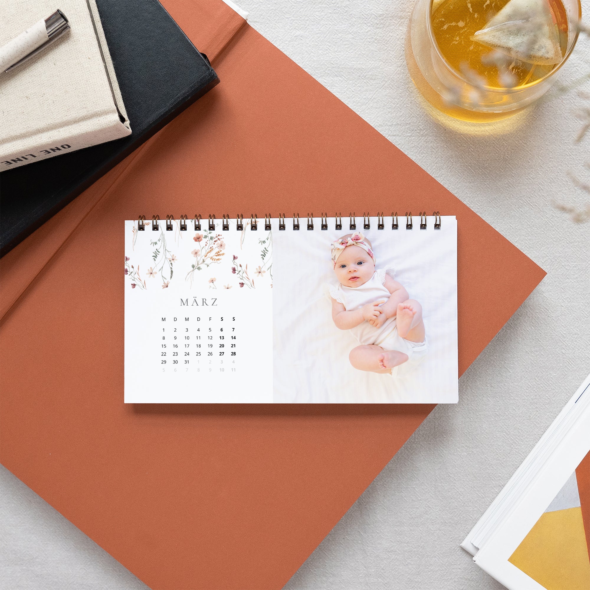 Kalender Weihnachten Büro, Landschaft Schöne Blumen foto N° 3