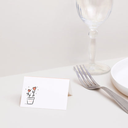 Tischkarten Hochzeit Quer 2 Herzen foto N° 2