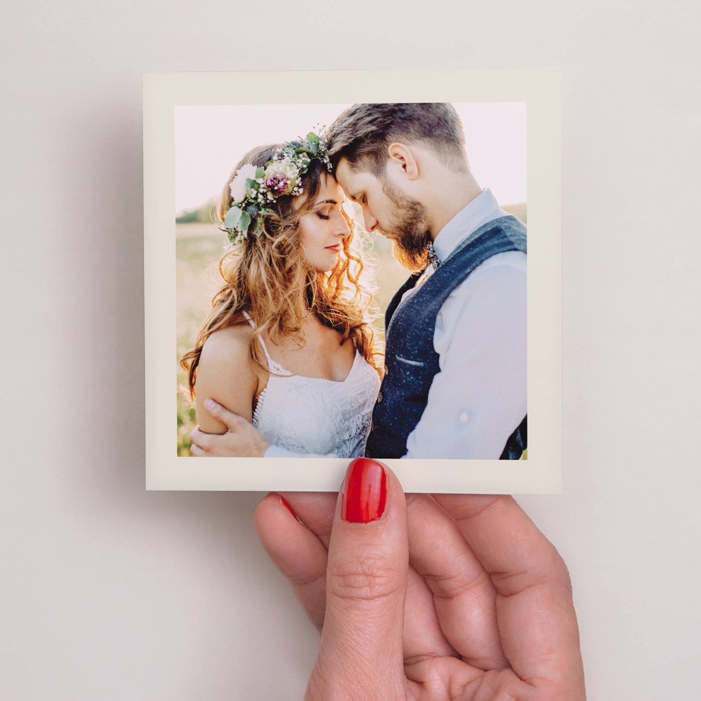 Einladungskarte Hochzeit Quadrat Lavendelstrauß foto N° 2