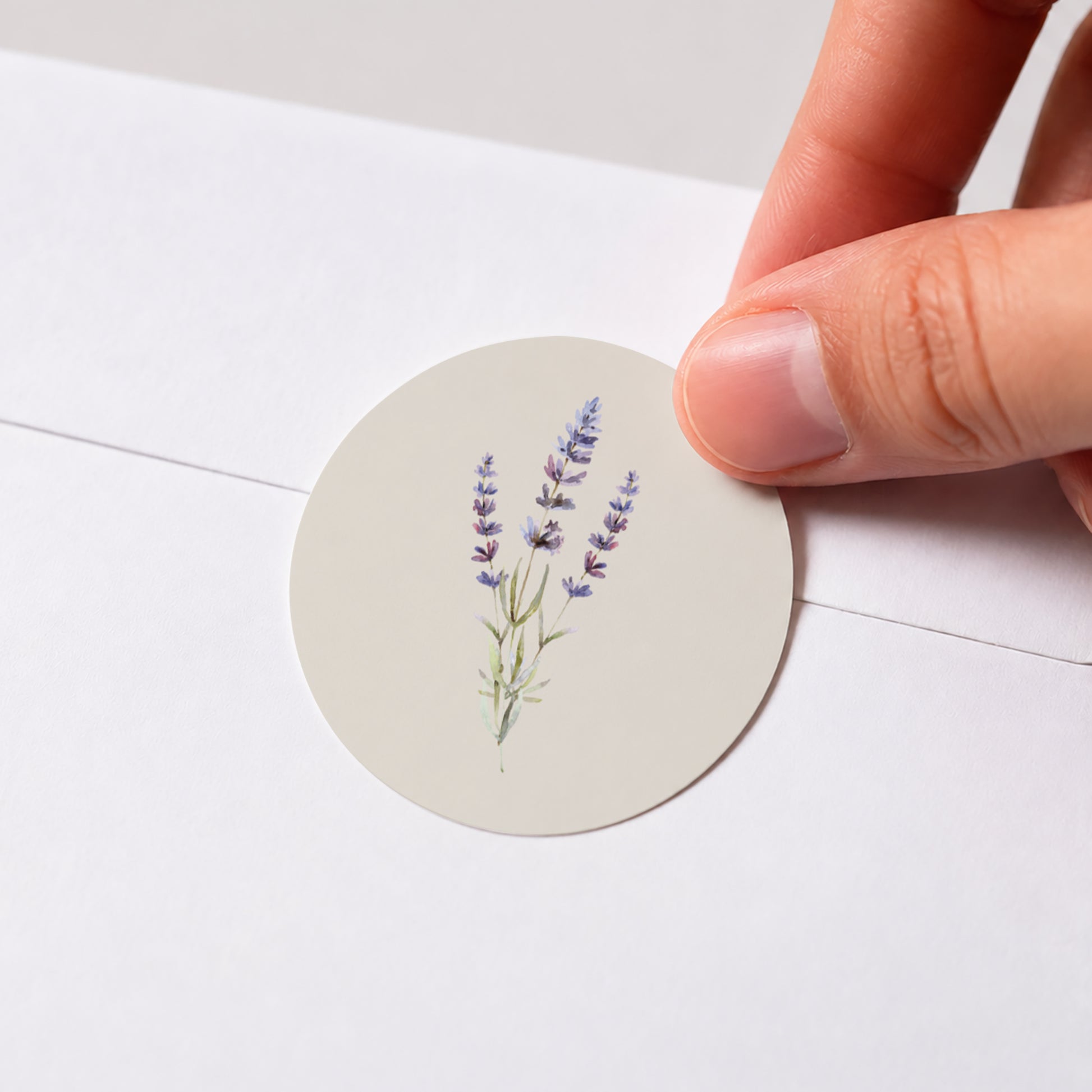 Sticker Hochzeit Rund Lavendelstrauß foto N° 1