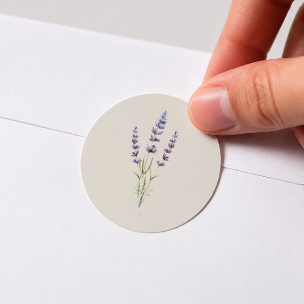 Sticker Hochzeit Rund Lavendelstrauß foto
