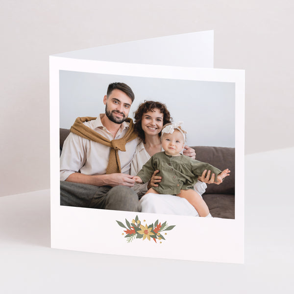 Weihnachtskarte Weihnachten Doppelflügiges Quadrat Weihnachtsstern foto