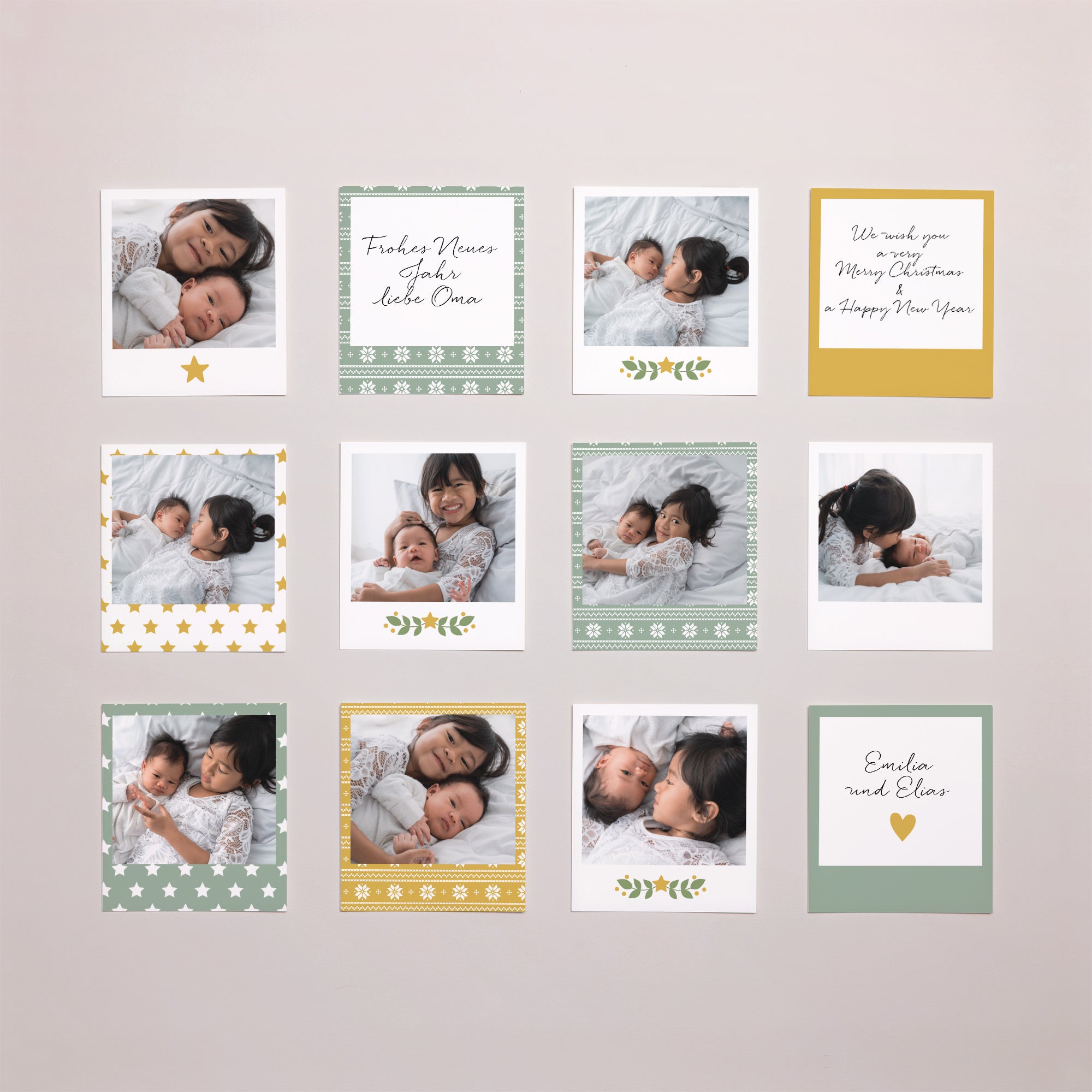 Fotoabzug Foto's Pack von 12 Grün und Ocker foto N° 1