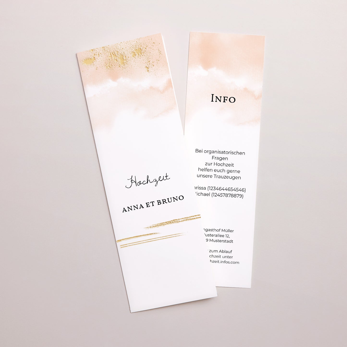 Hochzeitseinladung Fotoautomaten Lesezeichen Aquarello foto N° 1