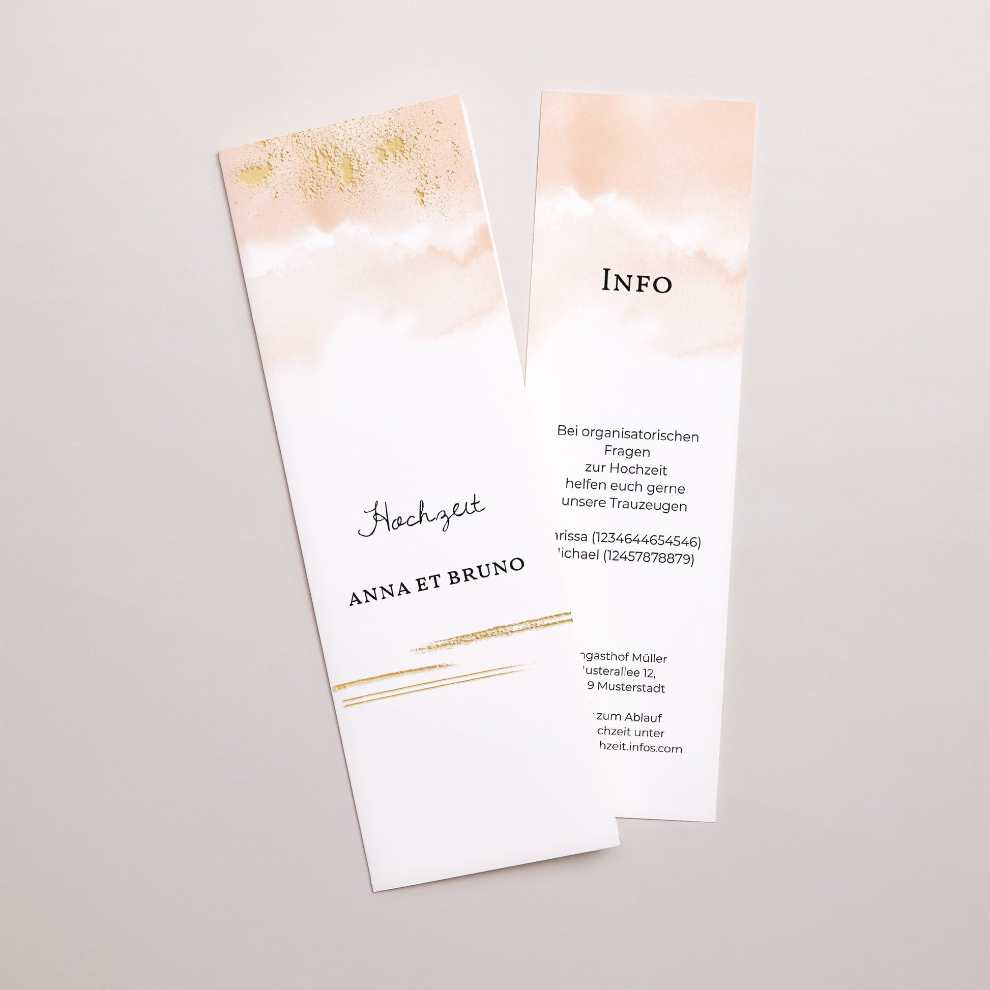Hochzeitseinladung Fotoautomaten Lesezeichen Aquarello foto N° 1