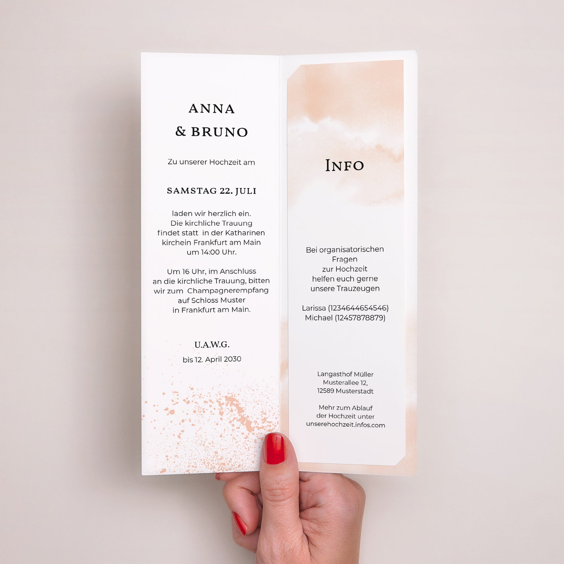 Hochzeitseinladung Fotoautomaten Lesezeichen Aquarello foto N° 2